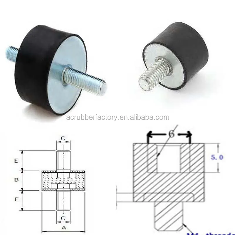 Molded M3 M4 M5 M6 M8 Silicone Rubber Bumper Shock Absorber Buffer Dampeners Square Cylindrical Mold Processing Included Custom