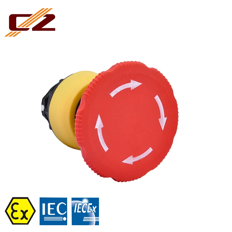 IECEx and ATEX Certified Plastic Explosion-proof Emergency Stop Rotation-releasing Push Button