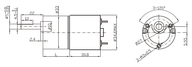 Small motor from DSD manufacturer 12v dia 33MM gearbox 30 watt dc motor electric bike supplier