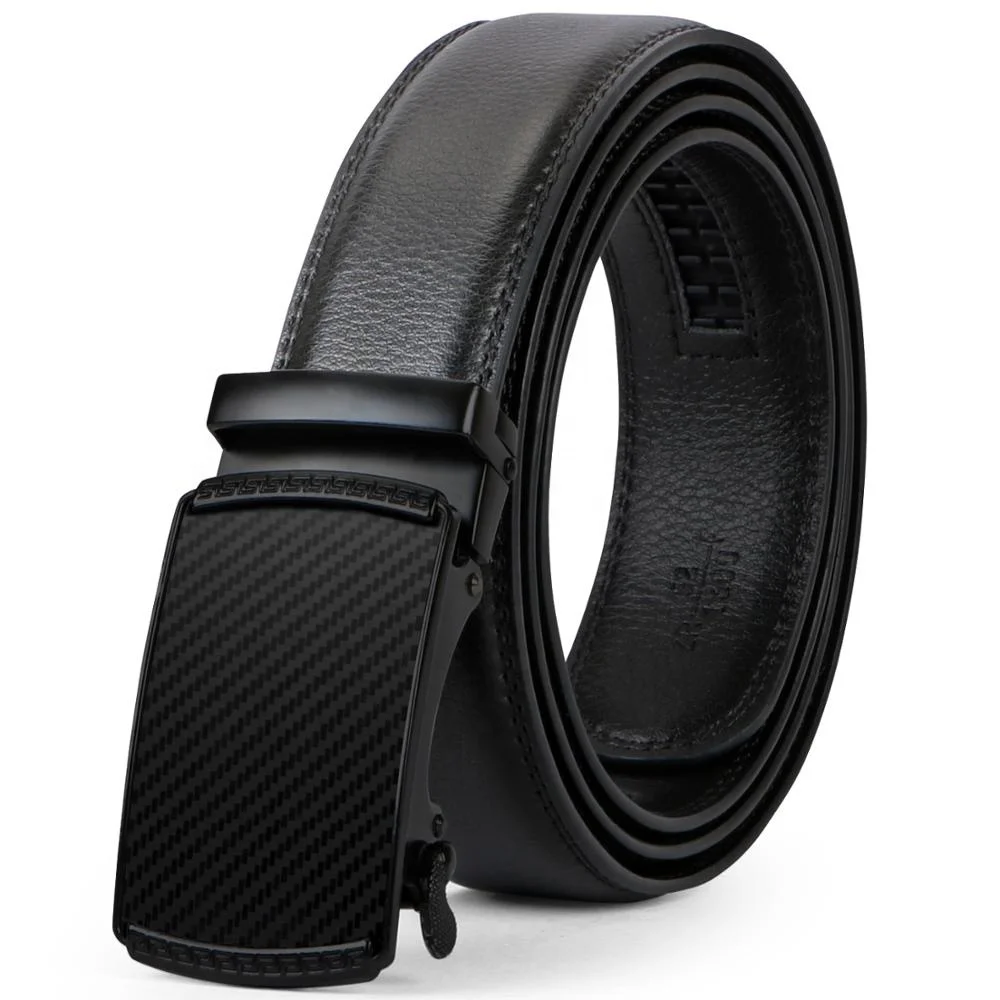 Ratchet Belt Men’s Belt Genuine Leather Custom Fit Automatic Buckle No Hole