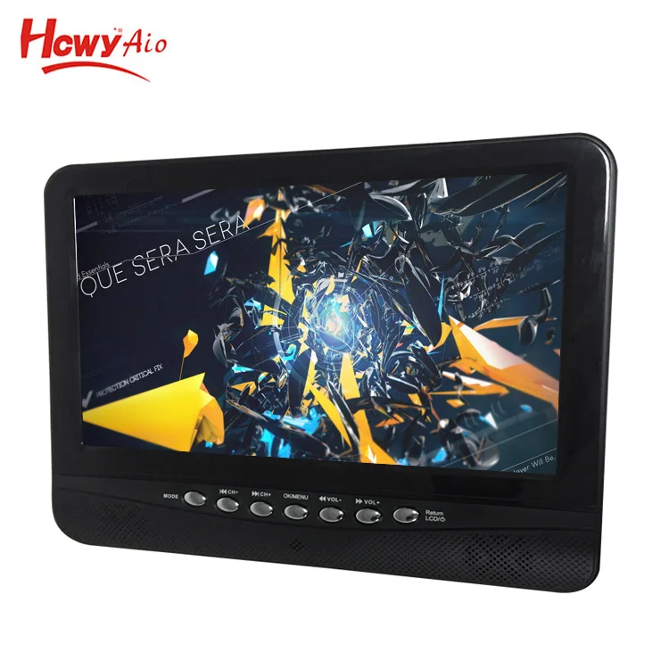 HCWY 9インチ液晶/LED小型小型アナログテレビポータブルカー