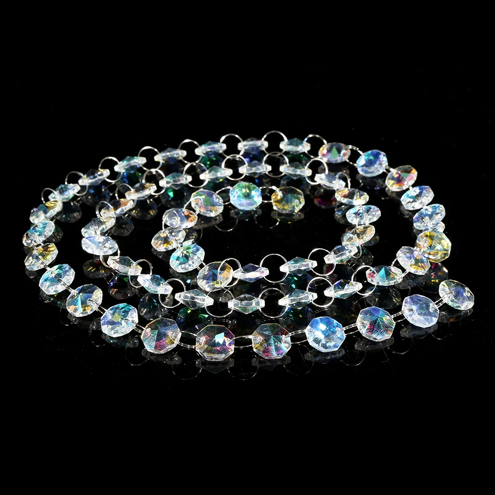 
Красочная Свадебная Хрустальная гирлянда, восьмиугольная цепочка для занавесок из бусин, запчасти для люстры 