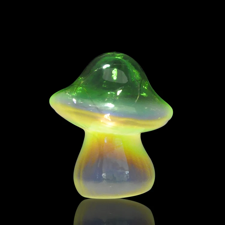 Christmas decoration figurine glass color changing led mushroom light for Easter holiday supplier