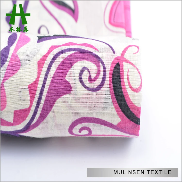 Mulinsen текстиль простой тканый 60S чесаная вуаль печатная ткань 100% хлопок для