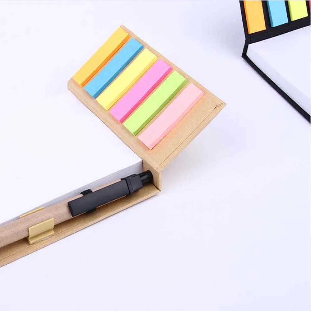 Eco Combined Sticky Note Pad Set With a Paper Pen