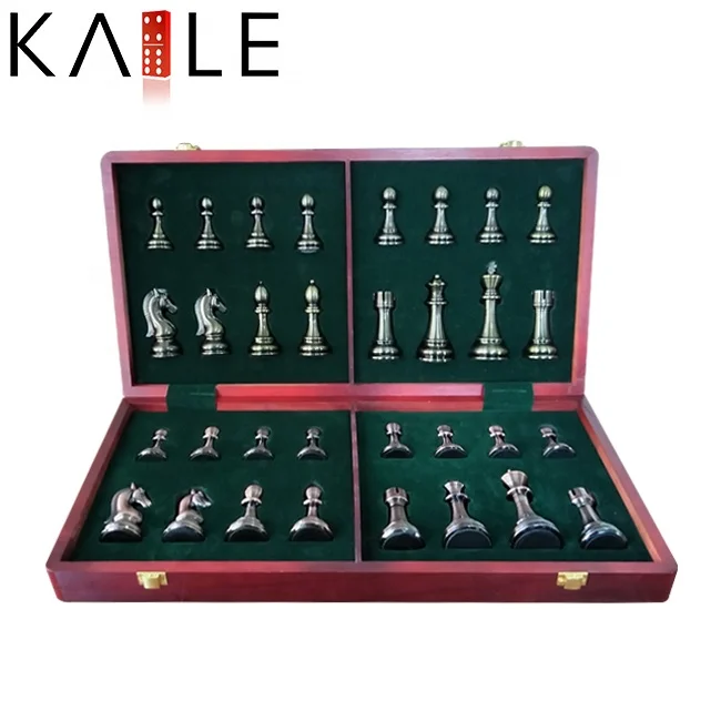 Premium quality luxury metal chess set