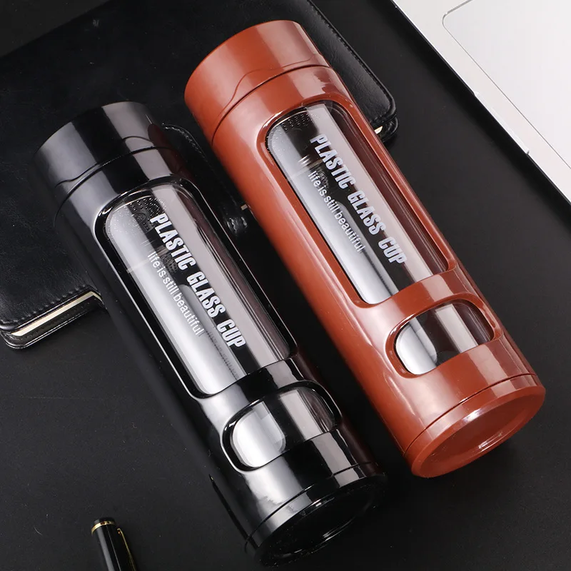 Стеклянная бутылка для воды без бисфенола А, 14 унций, с ситечком для заваривания чая, высококачественный инфузер для фруктов, бутылка для воды с крышкой, доступны частные этикетки