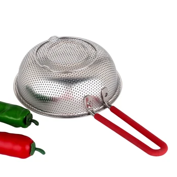 Colino per scolapasta con manico per scolare acqua e cucina, ideale per la cottura di acqua (nero