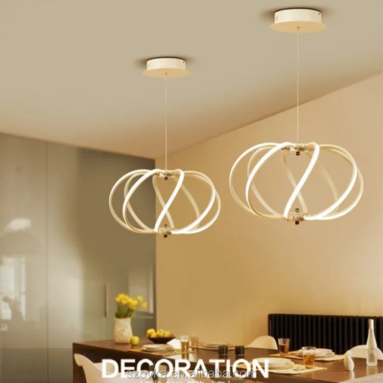 2018 Modern Wireless Remote Control LED Hanging Light Bird Cage Pendant Lamp for Restaurant
