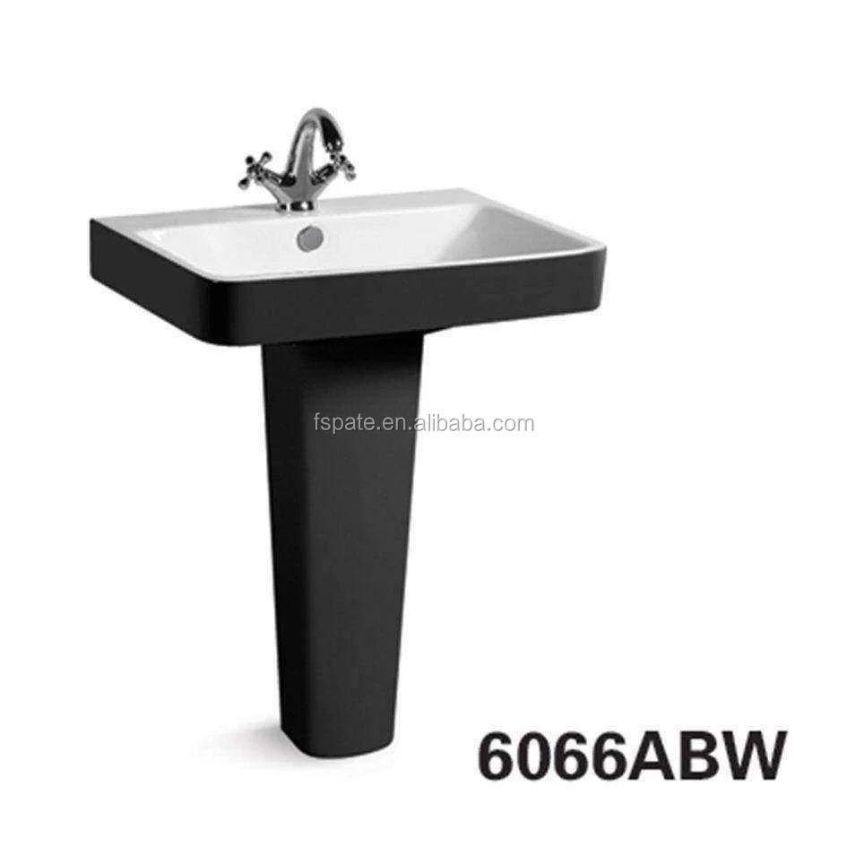 Bathroom Wash Basin Porcelain Floor Standing Black Full Pedestal Sink Buy Black Full Pedestal Sink