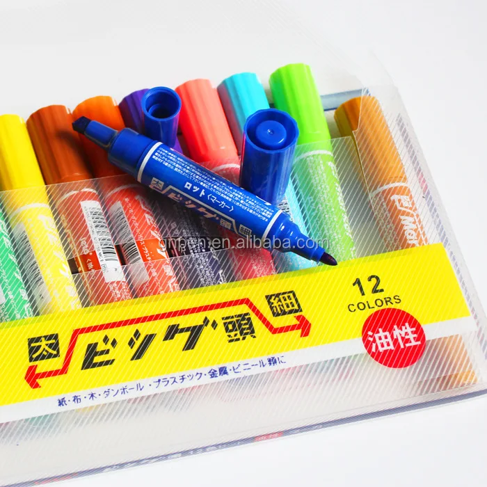 Niovtt Non-Toxic Non-Fading & Waterproof Marker Pen Non-Erasable Marker  Pens (C) 