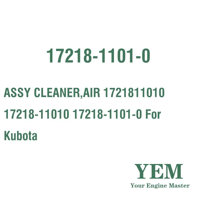 ASSY CLEANER AIR 1721811010 17218-11010 17218-1101-0 for Kubota