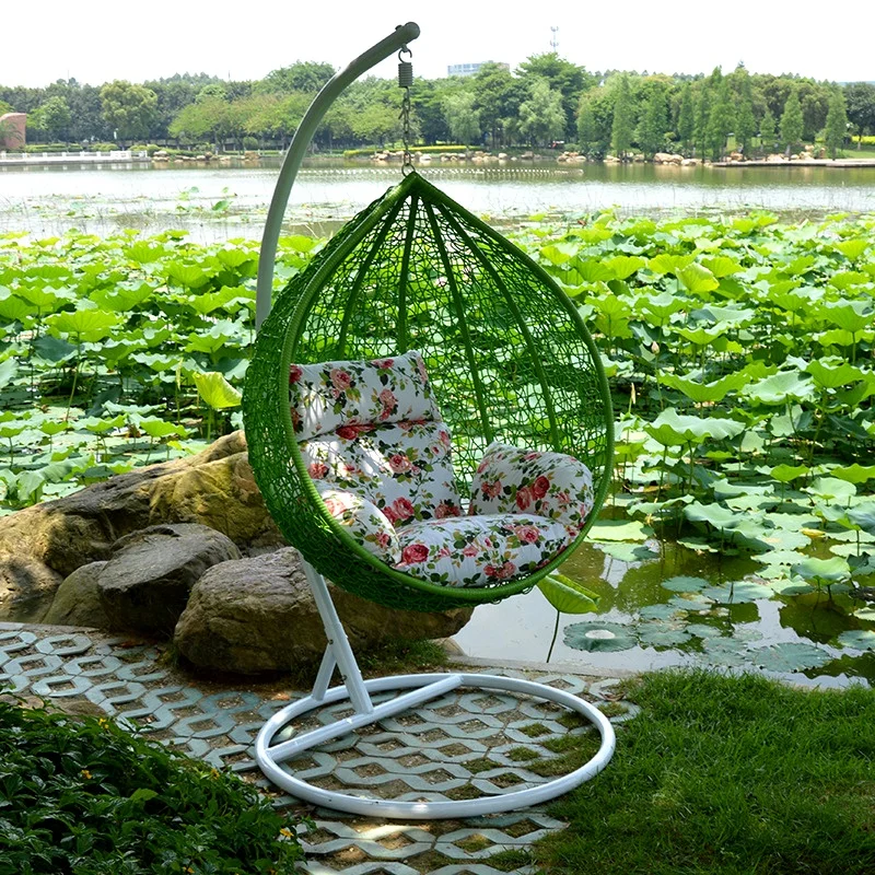 Подвесное кресло-качели из ротанга в форме яйца, гамак, садовое кресло-качели, кресло для отдыха