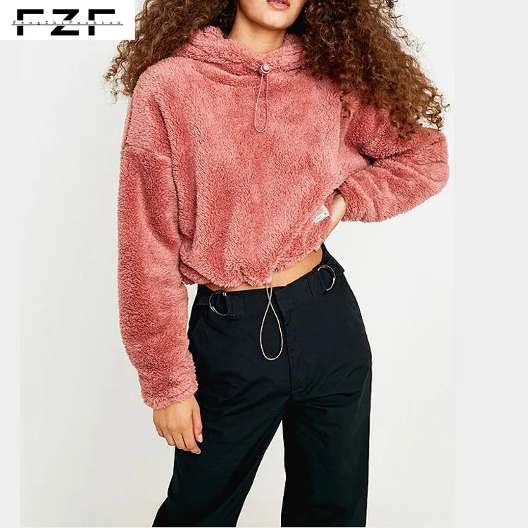 faux fur hoodie women's