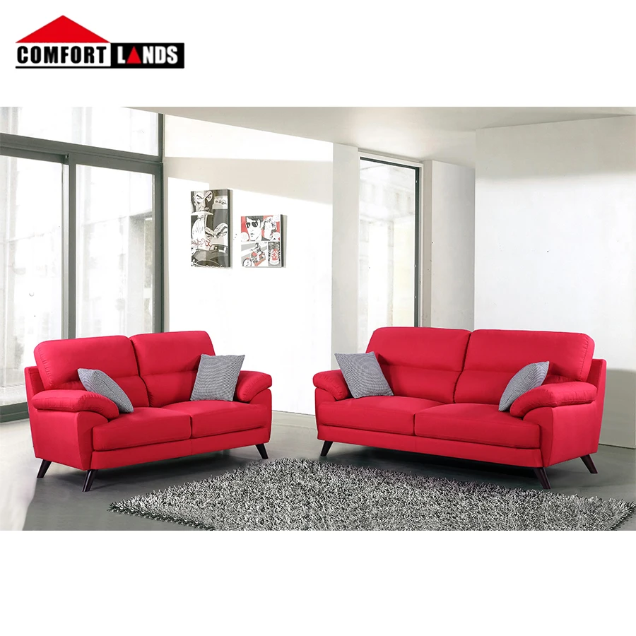 Terbaru Desain Sofa Nyaman Kayu Bingkai Populer Merah Kain Living Room Furniture Sofa Buy Kualitas Tinggi Ruang Tamu Sofa