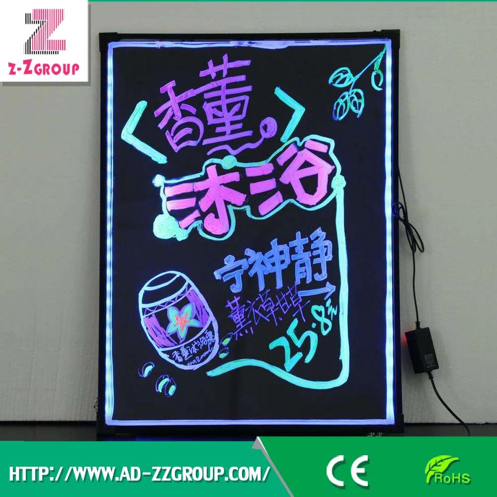 erasable neon led writing board for