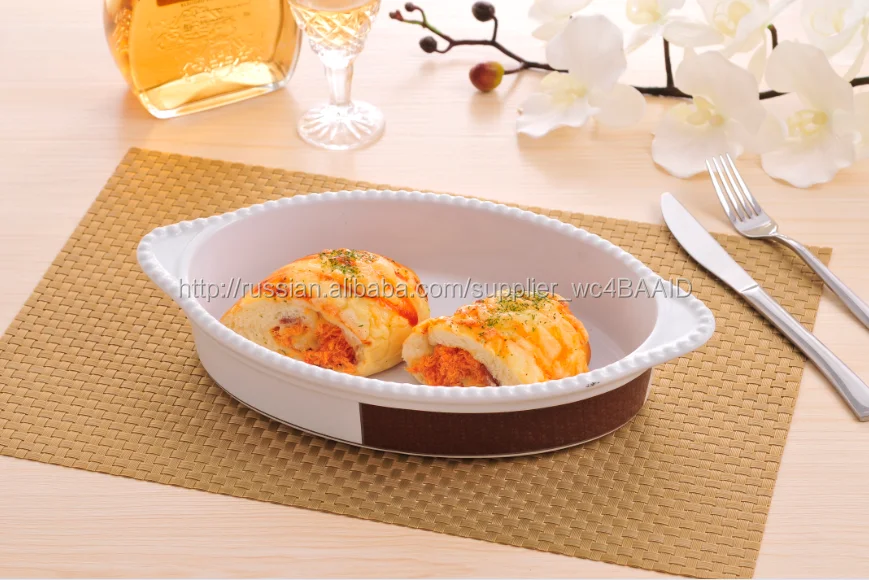 Китай Завод Овальный Керамический Формы Для Выпечки С Наклейке