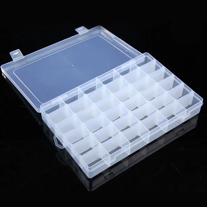 Mini 8 Grids Compartment Nail Art Rhinestone Gems Plastic Box Round Storage Box Case Jewelry Bead Makeup Clear Organizer