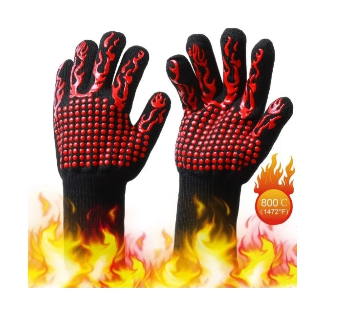 BBQ Grill Gloves 1472°F Extreme Heat Resistant Oven Mitts Kitchen Gloves for 