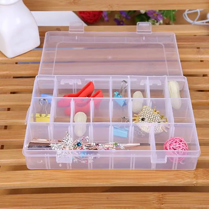 Boîte à Bijoux Avec Compartiments – 24 Cases Amovibles, Plastique, Pour Ranger Boucles, Bagues…
