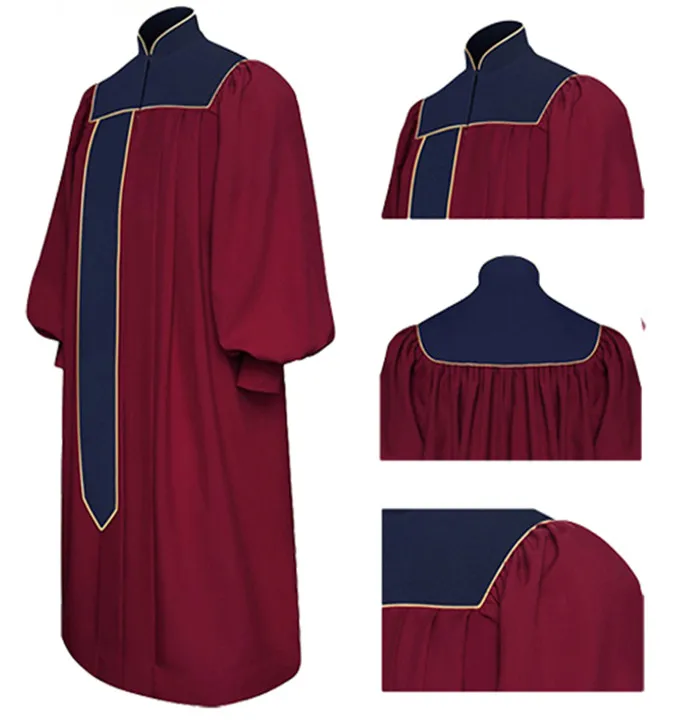 Luxury Embroidered Vestments Modern Church Choir Robes Uniform For