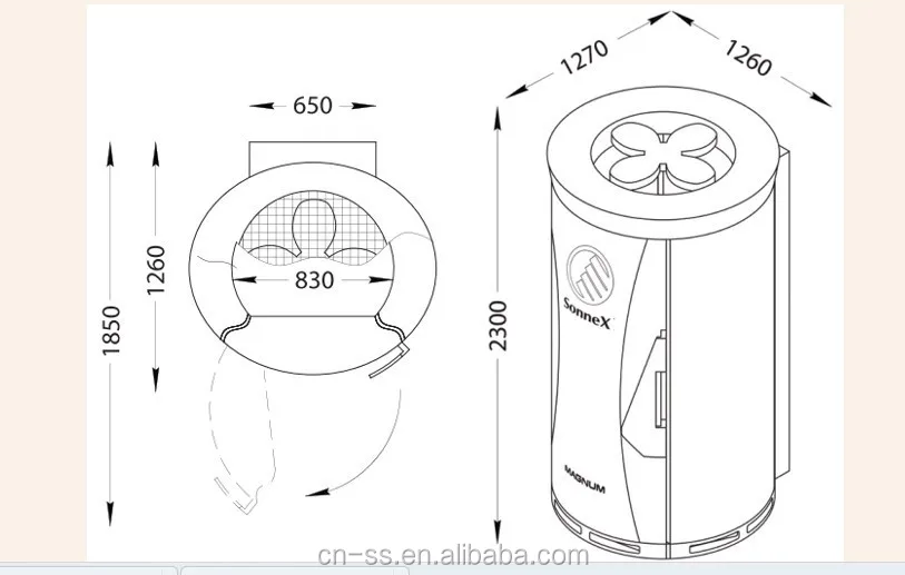 Cosmedico Rubino Collarium Solarium F10r Whole Body Vertical Tanning