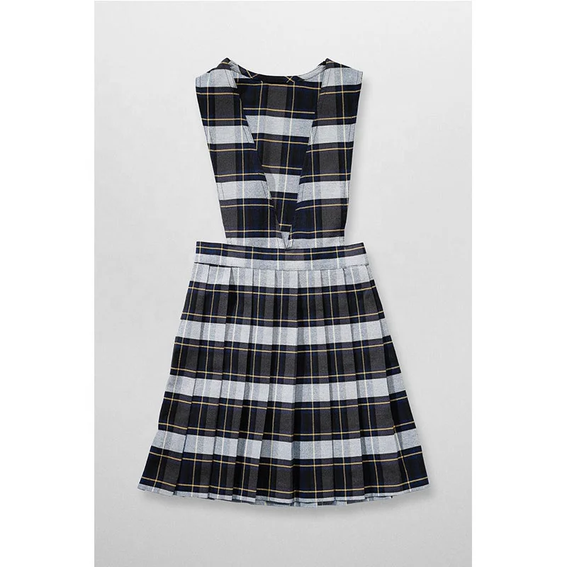 black tartan pinafore dress