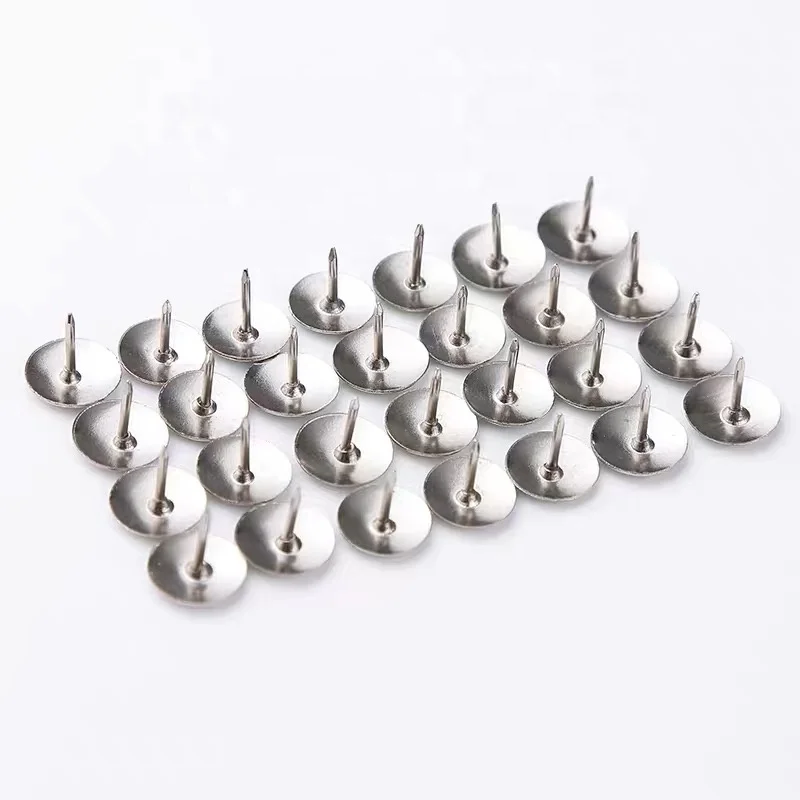 Office Stationery 400pcs Boxed Flat Head Push Pin Round Nail Wholesale Silver