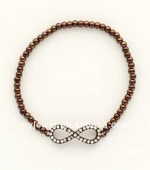 Crystal Rhinestone Encrusted Infinity Beaded Stretch Bracelet fashion charm bracelet vintage bracelet