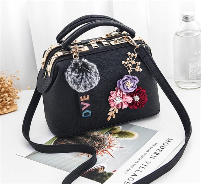 Wholesale Fashion new model sweet beautiful flower lady crossbody tote  handbag women hand bag From m.