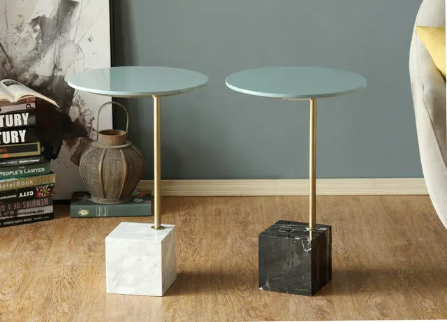 Modern Luxury End Table Design Small Marble Base Round Side Table for Living Room Furniture
