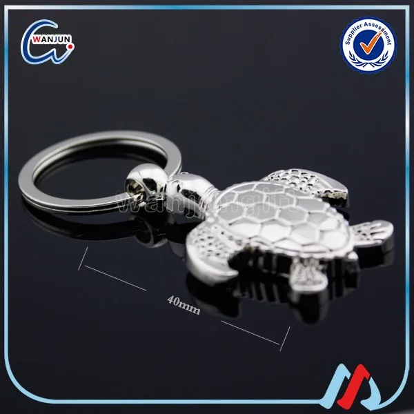 Metal 3d Tortoise Animal Shaped Keychain Factory Direct Live Animal Keychain