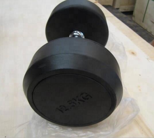 Фиксированная черная резиновая гантеля ASJ аксессуары для фитнеса и спортзала гантели W002