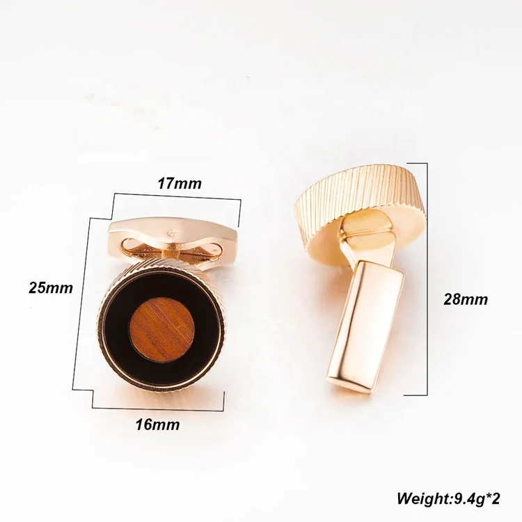 Позолоченные Твердые Латунные деревянные Свадебные Запонки для джентльменов 18