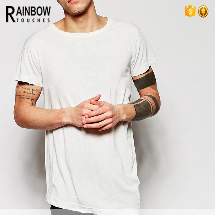 plain white longline t shirt