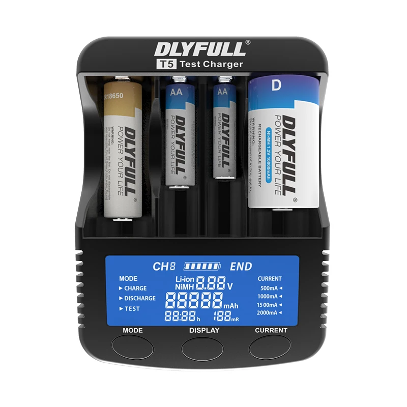 dlyfull t5 lcd display universal battery charger with power bank