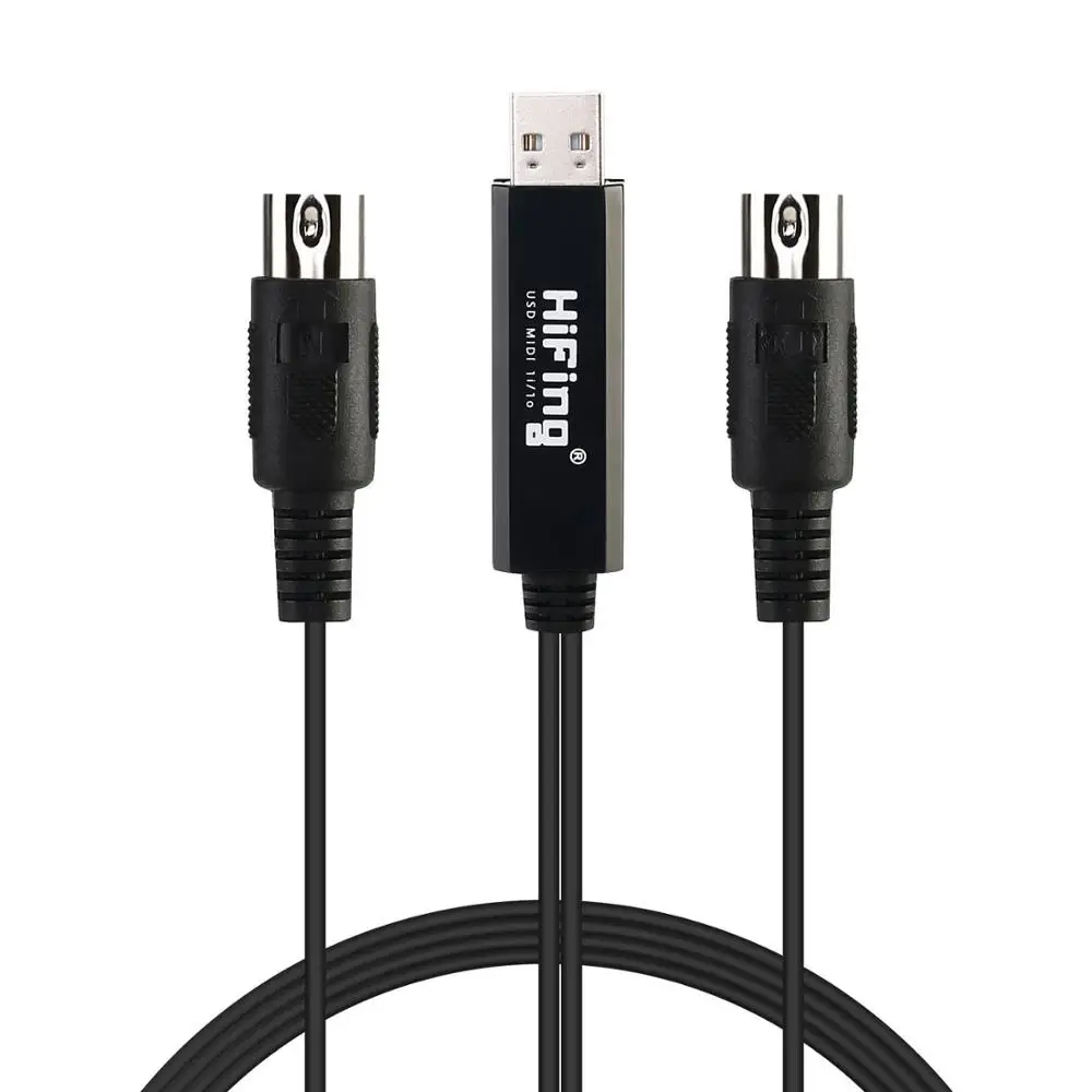 USB MIDI Cable Converter USB Interface to In-Out MIDI Cord Works for PC  Laptop to Piano Keyboard in Music Studio 6.5Ft 