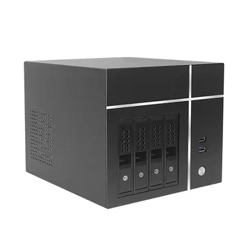Alternative view of Mini ITX NAS 4-Bay PC Case in Stock Micro ATX PSU Storage Chassis Industrial Computer Accessory