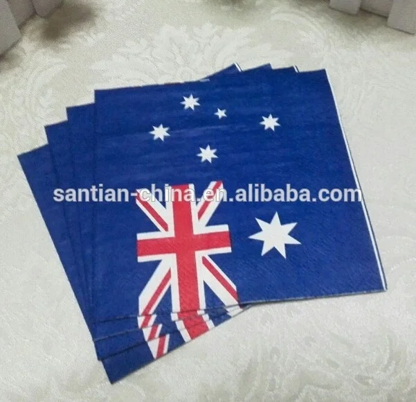 Однослойные одноразовые салфетки с принтом флага