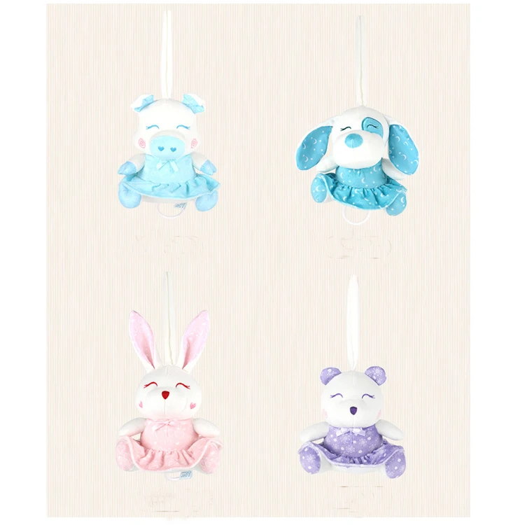 Персональная подвесная игрушка-кролик из плюша и спина в виде червя, детская погремушка