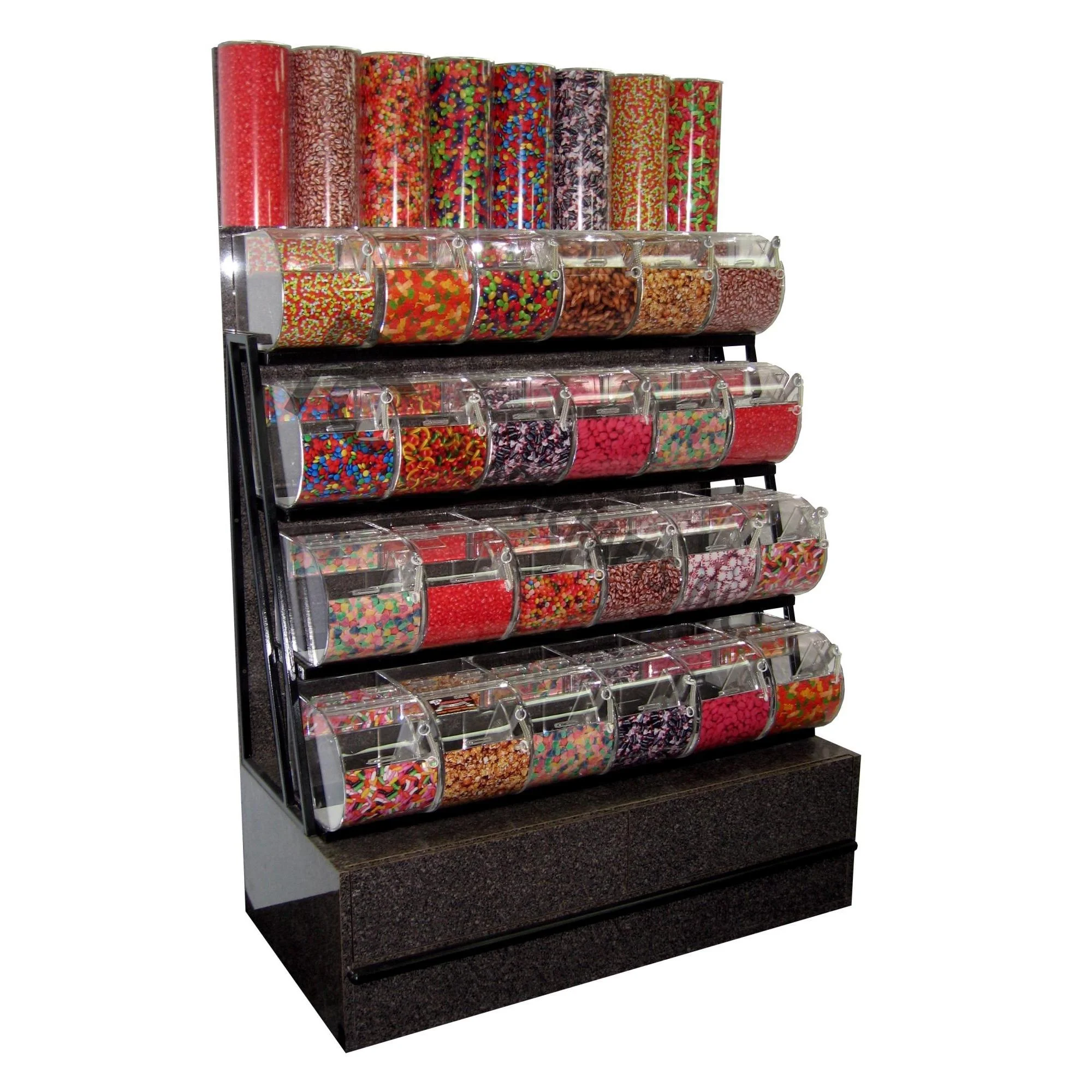 Large Candy Display Rack With Acrylic Bins Nuts Display Racks for Snack Store