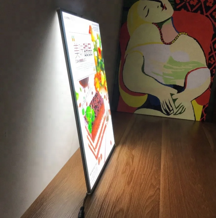 2018 New Developed Super Slim 10mm Thick LED Flat panel lamp box With Picture Inserting Way To Change Posters
