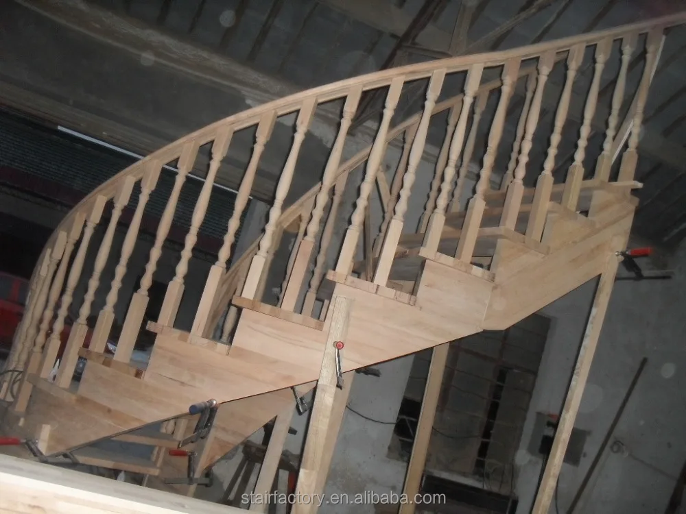 Европейская мода кривой лестницы твердой древесины винтовая лестница TS-130