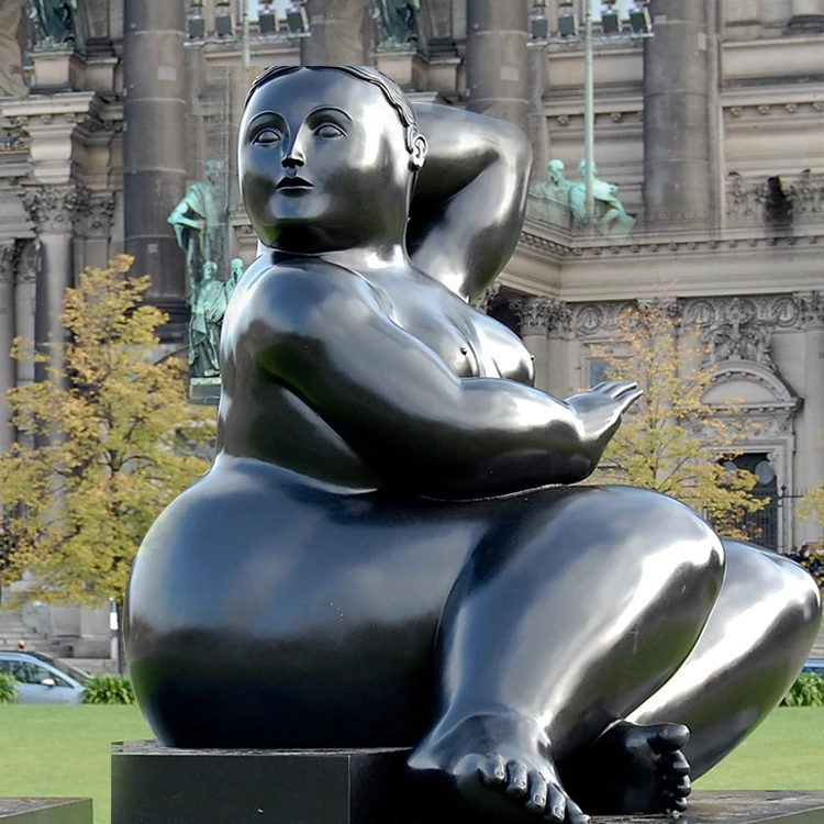 Life Size Famous Art Brass Woman Statue Bronze Sculpture of Nude Fat Lady