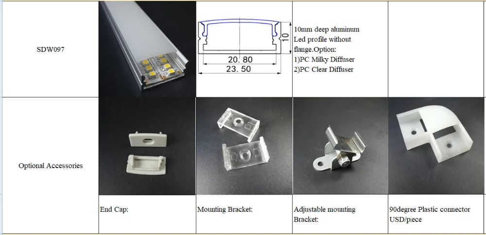 SDW097 LED Aluminum Channel System - Efficient Lighting