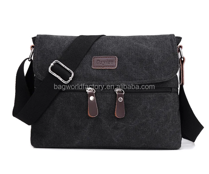 Мужская стильная сумка-мессенджер через плечо из вощеной хлопчатобумажной ткани для ноутбука