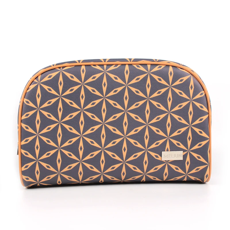 Big capacity cosmetic bag with beautiful geometric pattern, Good for travel makeup bag