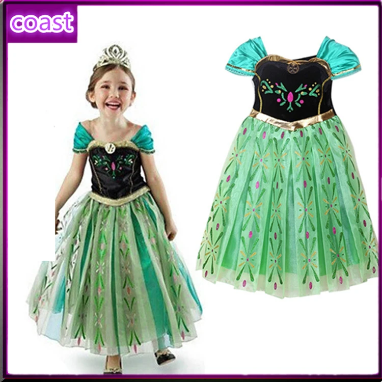 
 Новейшие Мультяшные персонажи Анна Эльза Принцесса необычный Костюм Детское платье  