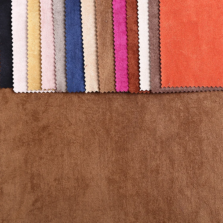 High Quality Oem Plain Knitted Weft Synthetic Microfiber Suede Fabric for Shoes