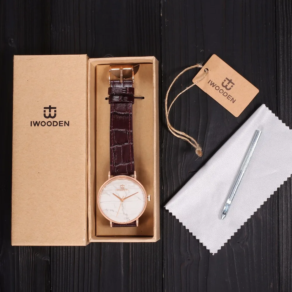 Wholesale Slim Quartz Watch Marble Stone Dial Stainless Steel Case Waterproof Wrist Watch Men